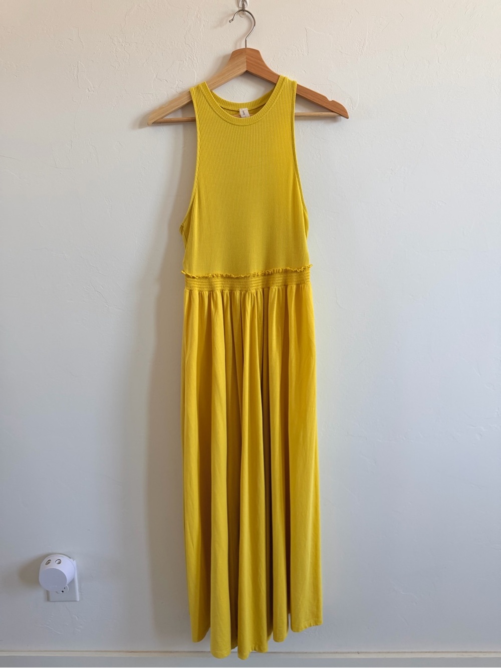 Anthropologie Sleeveless Yellow Midi Dress